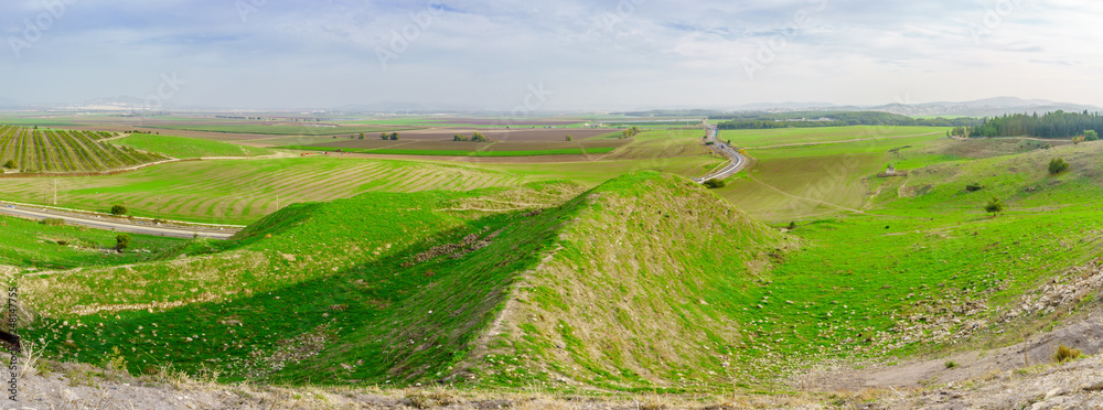Panoramic landscape of the Jezreel Valley