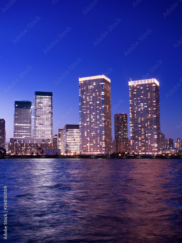 Obraz premium 東京臨海エリアのタワーマンション街