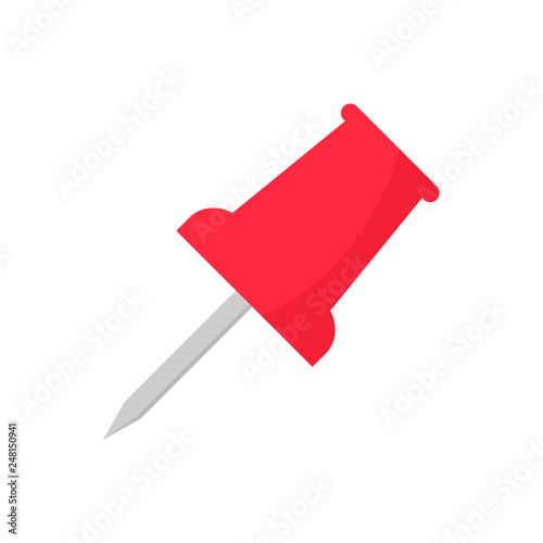 Set of push pins in different colorsisolated on white background
