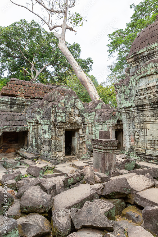 ancient remains of Preah Khan temple, Siem Reap, Cambodia, Asia