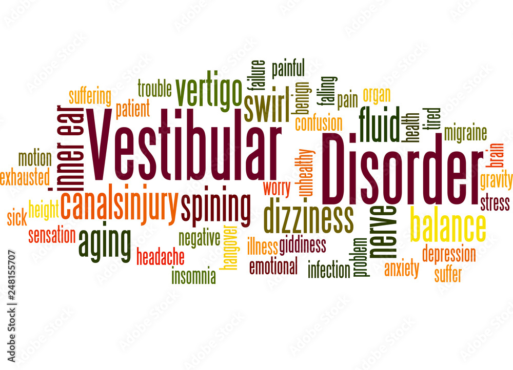 Vestibular disorder word cloud concept 3