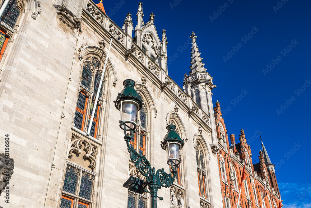 Historic buildings in the Brugge city center, Belgium