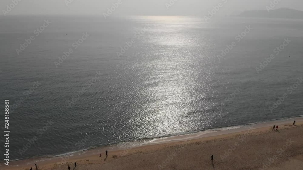 Aerial view of Haeundae beach, sea ocean surface background Aerial view of Haeundae beach, sea ocean surface background