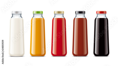 Bottles for juice, dairy drinks and other.