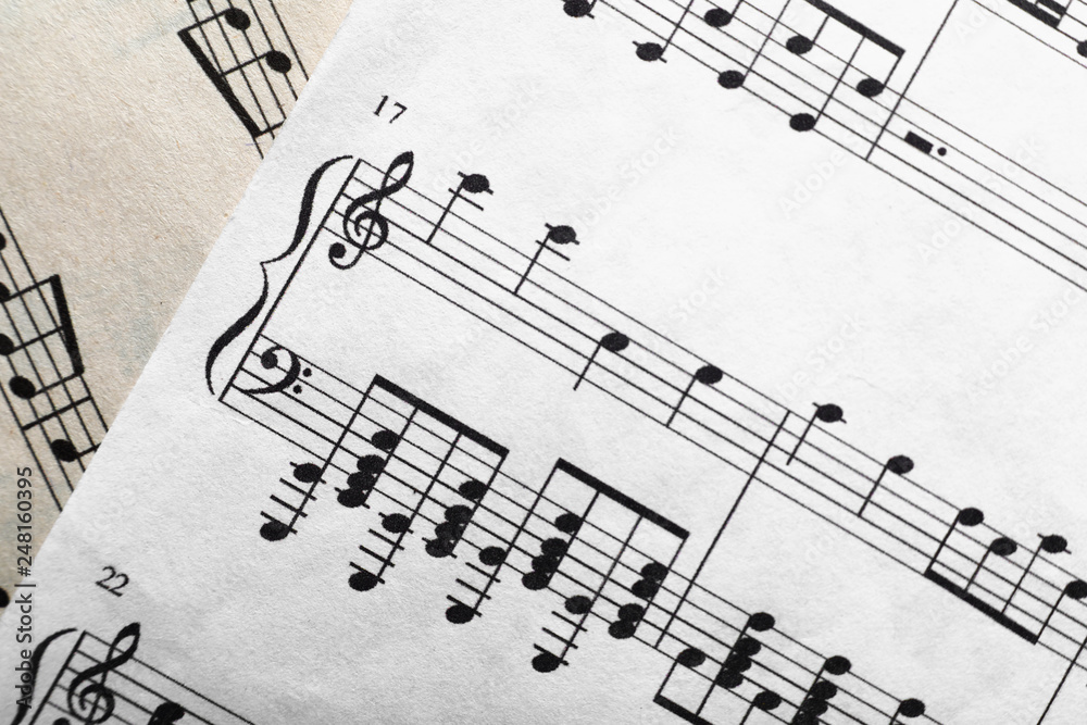 Fototapeta premium Music sheet, closeup