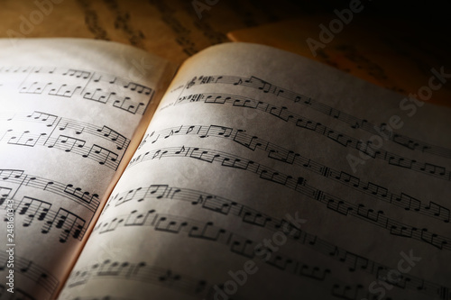 Music sheets, closeup