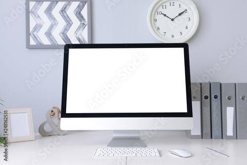 Modern desktop computer wit...
