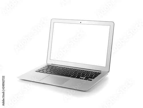 Modern laptop on white background