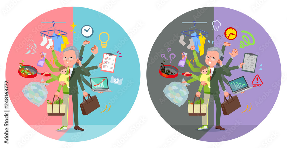 Fototapeta premium flat type grandpa green Sportswear_mulch task switch