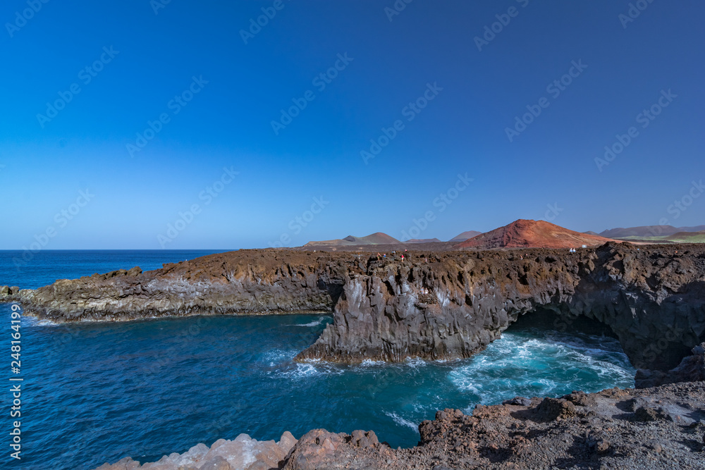 Hervideros cliff in Lanzarote, Canary Islands.