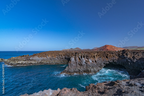 Hervideros cliff in Lanzarote, Canary Islands.