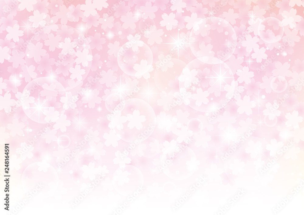 桜　花　光　和風　満開　背景　グラデーション　ピンク