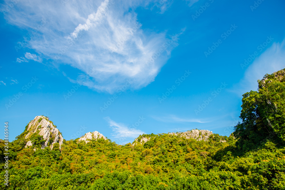 Limestone mountains with bright sky9