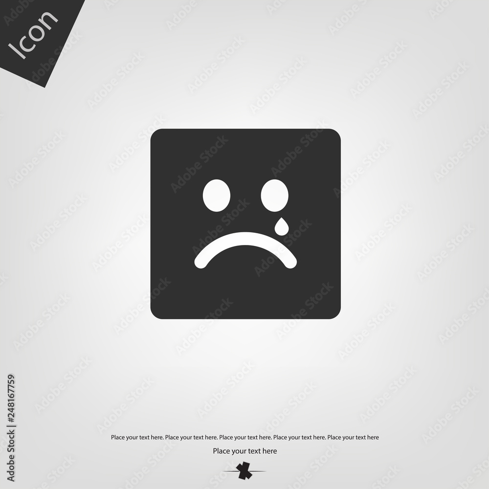 Crying sad face smile icon Crying sad face smile icon