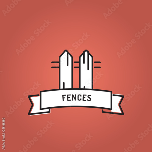 FENCES LINE ICON SET
