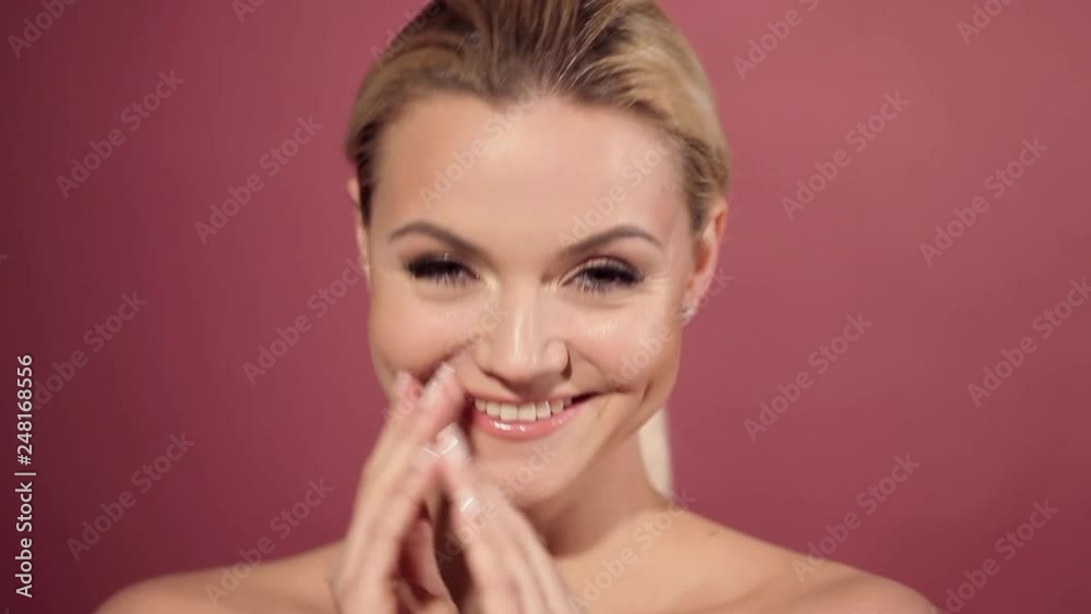 Face care and skin care, health and beauty concept, copy space. Happy young woman smiling, healthy skin and minimum makeup, naturalness and beauty. Face care and skin care, health and beauty concept, copy space. Happy young woman smiling, healthy skin and minimum makeup, naturalness and beauty.