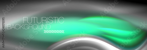 Fluid colors mixing glowing neon wave background, holographic texture