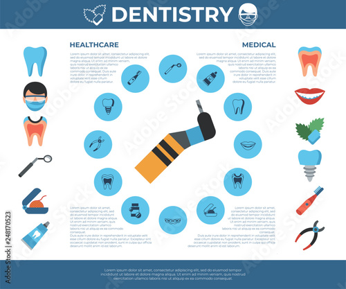 Digital vector dentistry simple icons