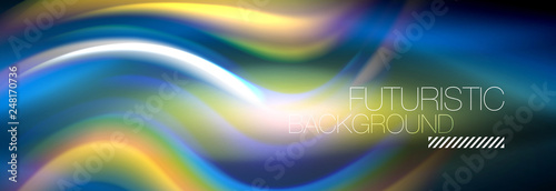 Fluid colors mixing glowing neon wave background, holographic texture