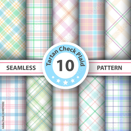 Classic tartan, Merry Christmas seamless patterns.