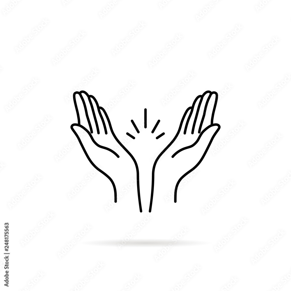 thin line prayer hands or applause thin line prayer hands or applause