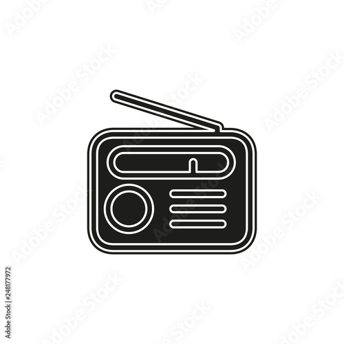 retro radio icon - media and music symbol