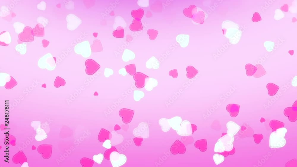 Beautiful Falling Hearts Against Pink Gradient Background - Valentine's Scene. Romance, wedding concept Beautiful Falling Hearts Against Pink Gradient Background - Valentine's Scene. Romance, wedding concept