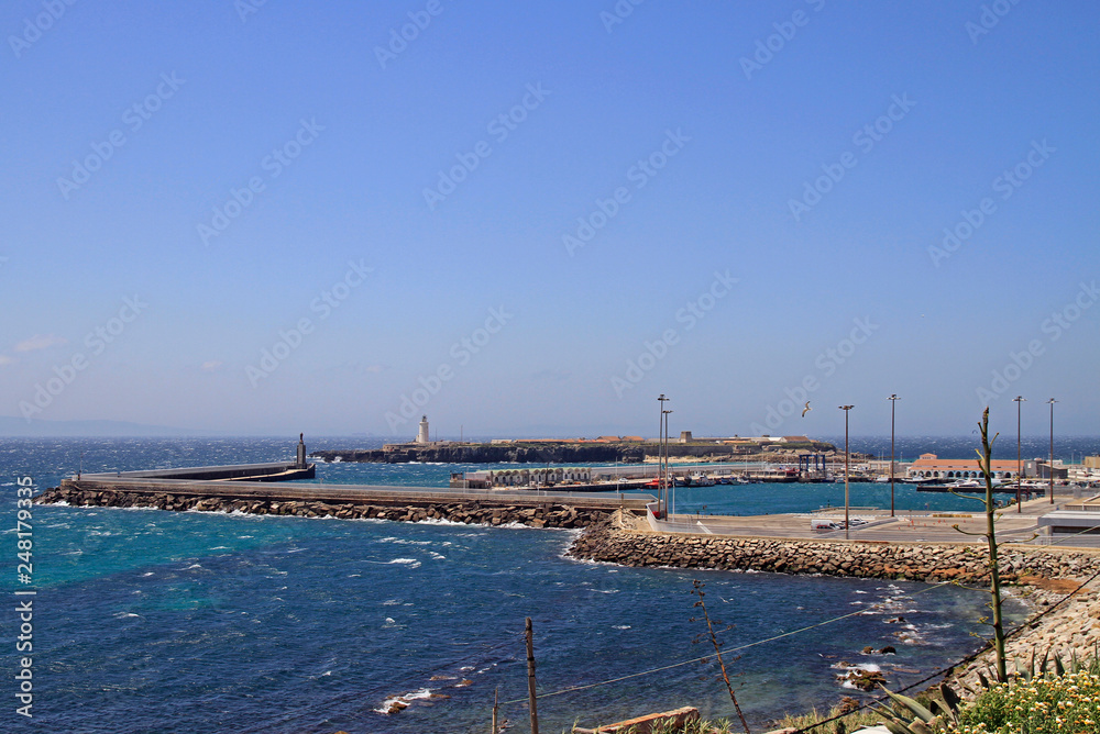 mediterranean coastline in the spanish city Tarifa mediterranean coastline in the spanish city Tarifa