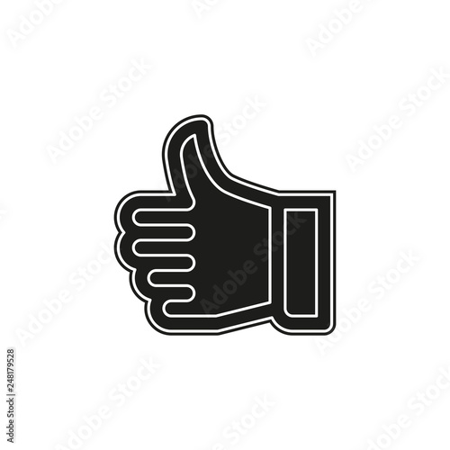 approved sign - hand thumb up icon - vector like, social media symbol