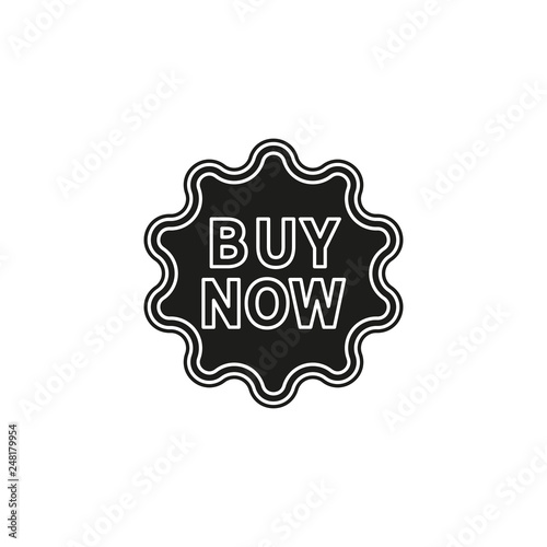 vector buy now sign icon - shop label symbol. offer