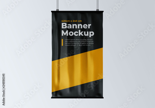 Vertical Hanging Banner Mockup