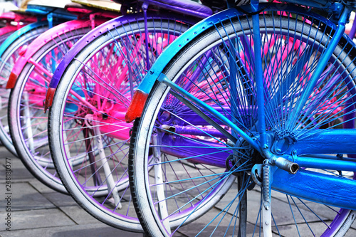 colorful rear  bicycle wheels