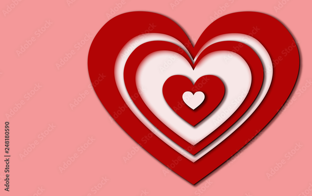 Vector illustration of decorative Valentines Day heart. Abstract, red background. Symbol of love and romance Vector illustration of decorative Valentines Day heart. Abstract, red background. Symbol of love and romance