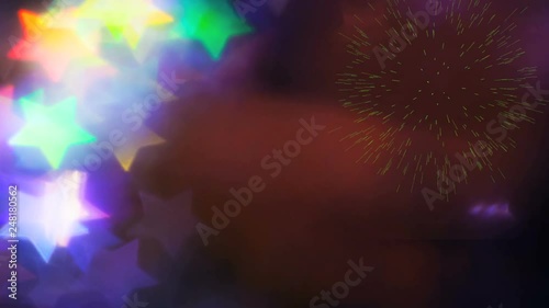 fireworks with bokeh