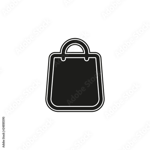 bag flat icon - vector shopping bag. retail store shopping bag