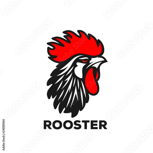 Rooster Logo Designs Concept, Chicken Head Mascot Logo Designs 