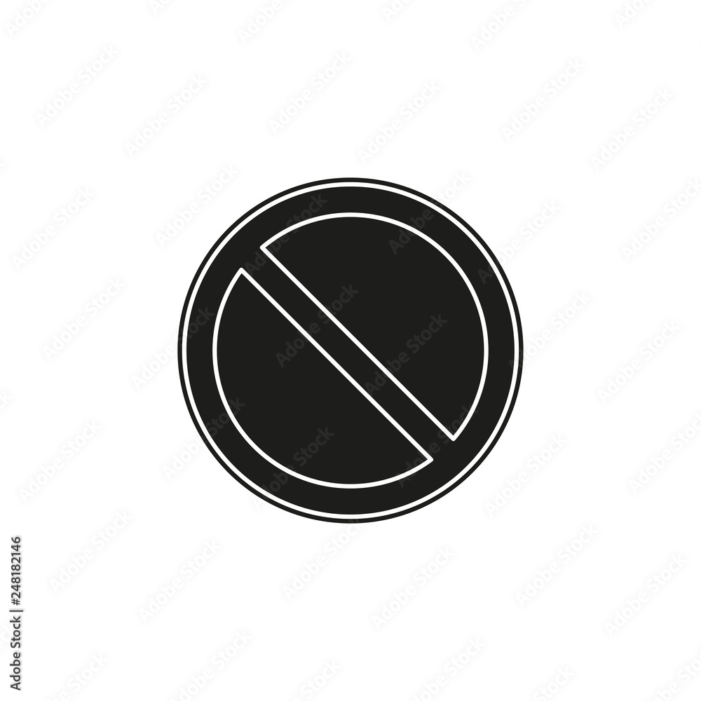 vector stop sign icon. No sign, red warning isolated