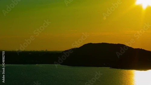 Time lapse morning sunrise at Lake Hamna in Shizuoka Japan. photo