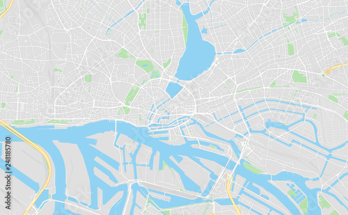 Hamburg, Germany, printable map