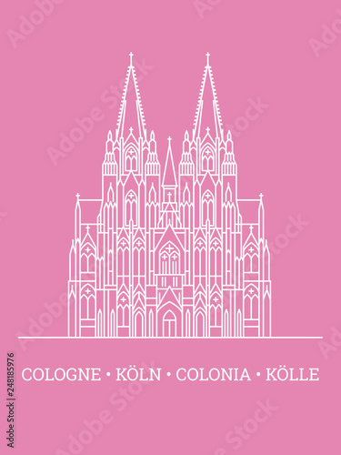 Cologne Cathedral Poster Vector illustration