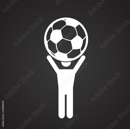 Soccer player icon on black background for graphic and web design, Modern simple vector sign. Internet concept. Trendy symbol for website design web button or mobile app