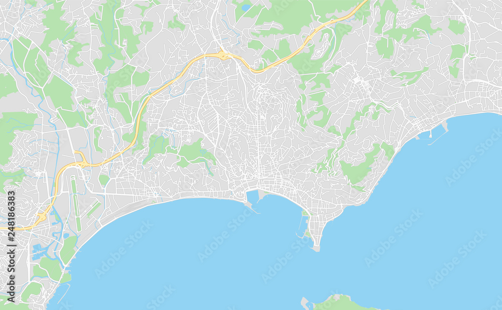 Cannes, France, printable map