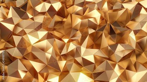 Plexus Gold Abstract 3d rendering