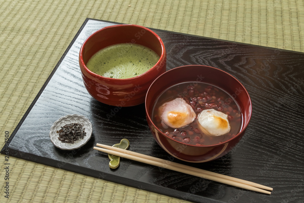 おしるこ sweet red bean(adzuki) japanese sweet soup おしるこ sweet red bean(adzuki) japanese sweet soup