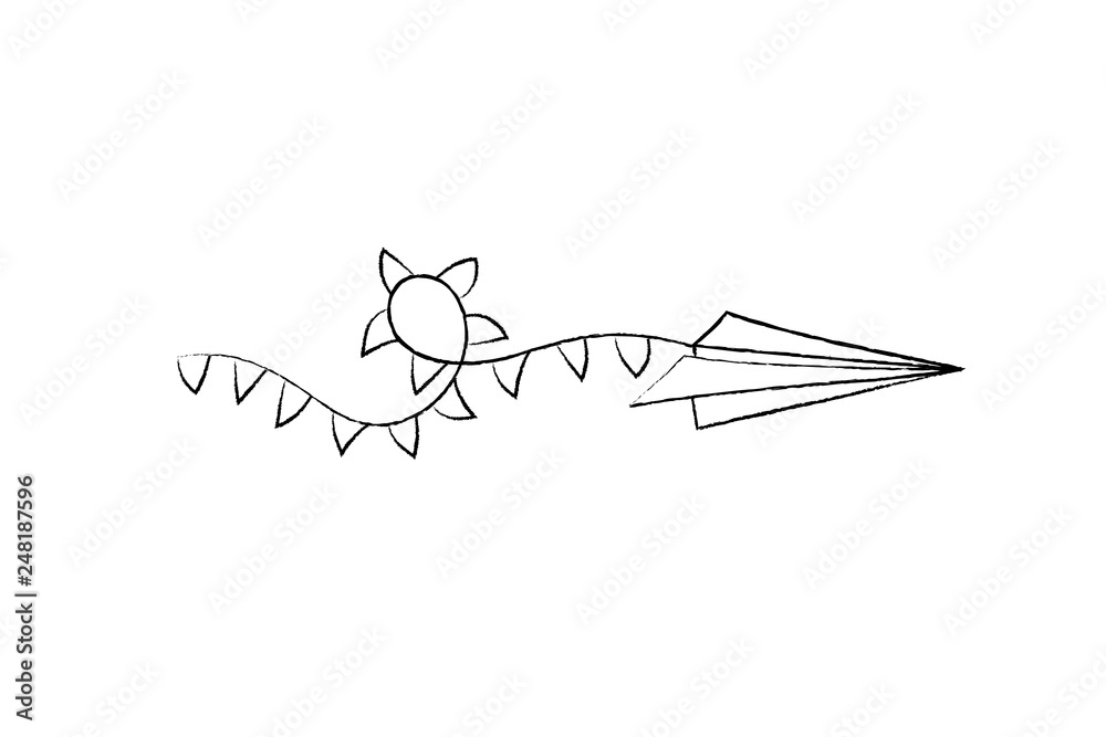 Vector paper airplane and blank advertising banner Vector paper airplane and blank advertising banner