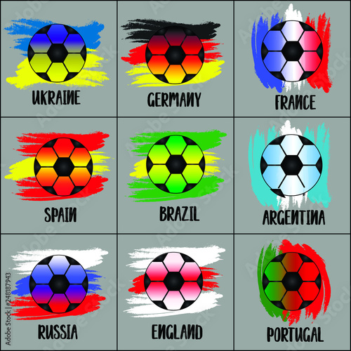 soccer ball with flag футбольный мяч с флагом