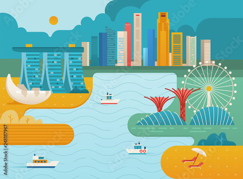 Singapore city skyline.