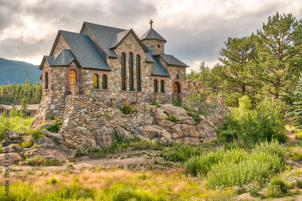 Saint Malo's Chapel on the Rock in the Rocky Mountains National Park area