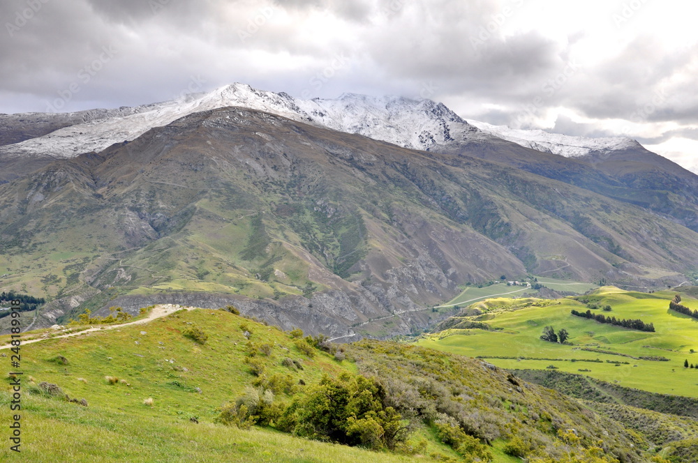 Scenic spots of Crown Range Road on the South Island, New Zealand Scenic spots of Crown Range Road on the South Island, New Zealand