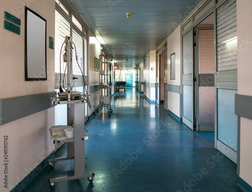 Empty hospital corridor